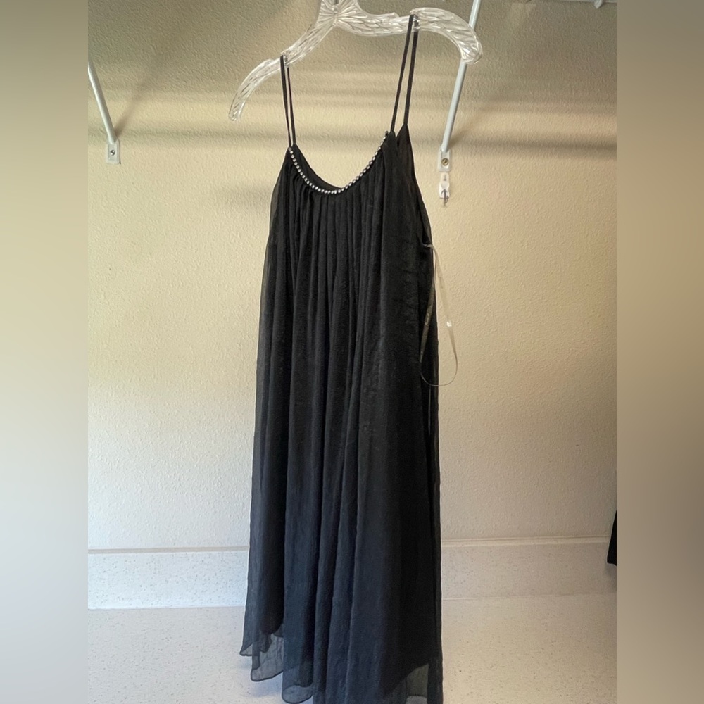 Forever 21 black spaghetti straps flared dress